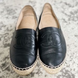 Chanel black espadrilles shoes